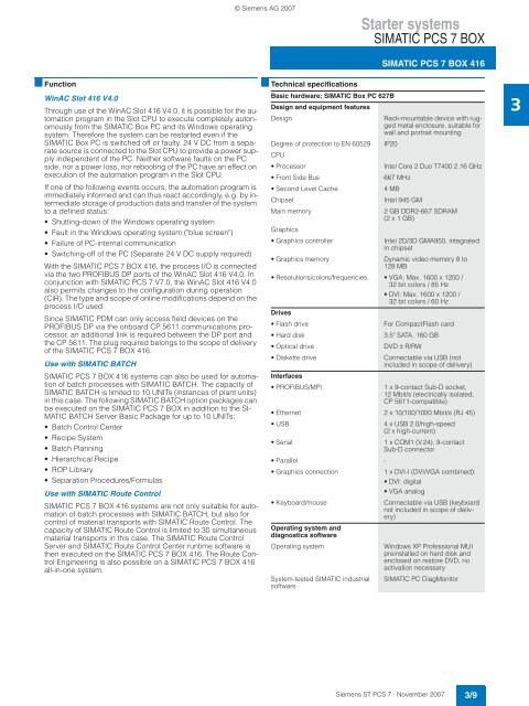 SIMATIC PCS 7 Process Control System - Siemens