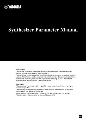Yamaha Synthesizer Parameter Manual - Motifator.com