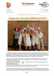 Damen des TSV holen BBW-Pokal 2012 ! - TSV Berghausen