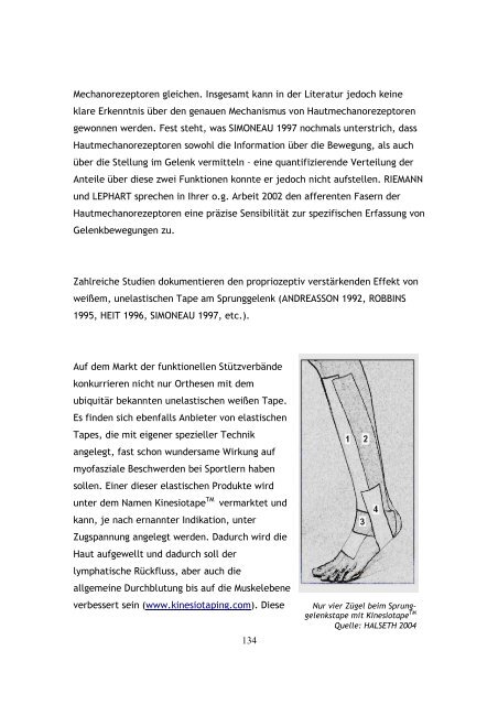 Der Tapeverband am Sprunggelenk als technischer Bestandteil zur ...