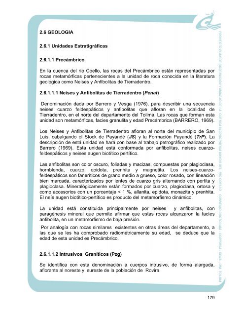 2.6 GEOLOGIA 2.6.1 Unidades Estratigráficas 2.6.1.1 ... - Cortolima