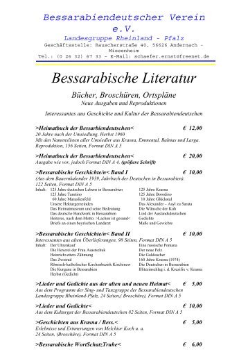 Literaturliste - auf bessarabien.info