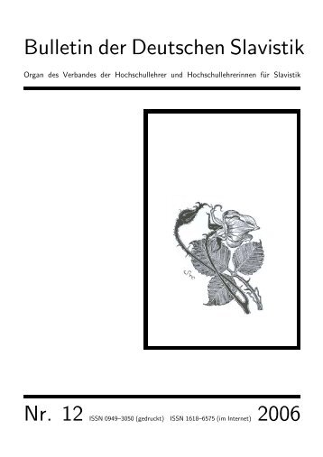 Bulletin der Deutschen Slavistik - Kodeks - Universität Bamberg