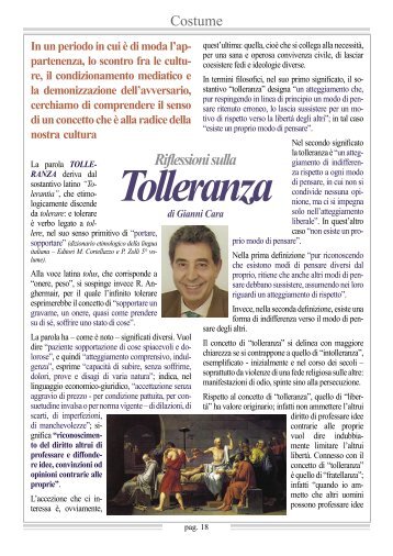 Riflessioni sulla Tolleranza - Lorenzo Paolini