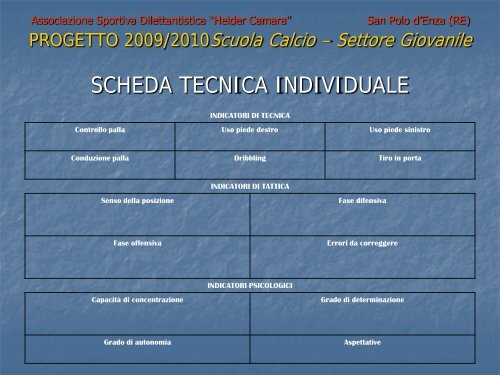 Progetto Scuola Calcio completo - Parrocchia di San Polo d'Enza