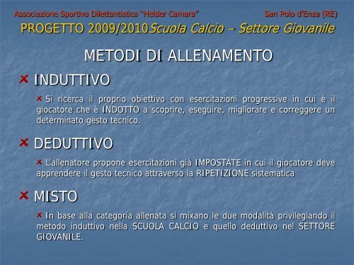 Progetto Scuola Calcio completo - Parrocchia di San Polo d'Enza