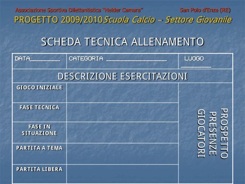 Progetto Scuola Calcio completo - Parrocchia di San Polo d'Enza