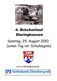 4. Brückenlauf Dieringhausen Sonntag, 29. August 2010 - TSV ...