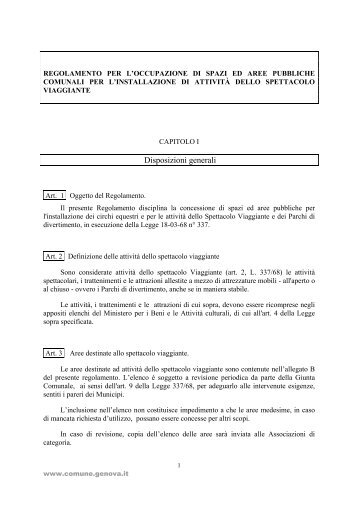 Disposizioni generali - Comune di Genova