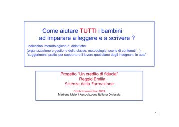 Come aiutare TUTTI i bambini ad imparare a leggere e a scrivere ?