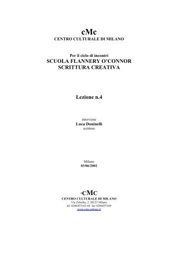 SCUOLA FLANNERY O'CONNOR SCRITTURA CREATIVA Lezione ...