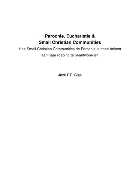 Parochie, Eucharistie & Small Christian Communities - MAGIX