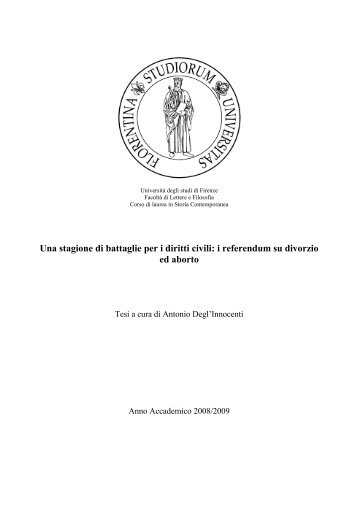 i referendum su divorzio ed aborto - Punto Toscana PPE
