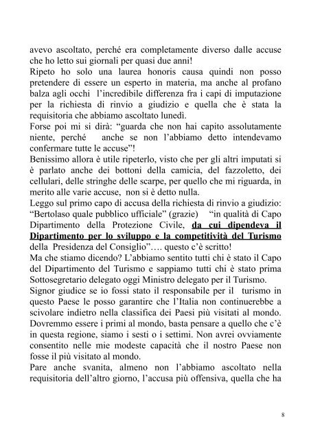 dichiarazioni spontanee GB - Il sito di Guido Bertolaso