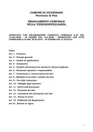 Regolamento comunale videosorveglianza - Comune di Vicopisano