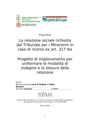 La relazione sociale richiesta dal Tribunale per i Minorenni in caso ...