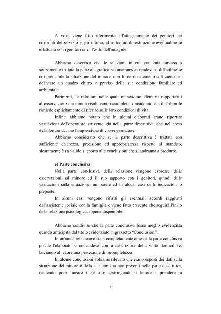 La relazione sociale richiesta dal Tribunale per i Minorenni in caso ...