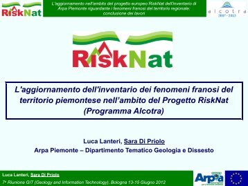 l'inventario di Arpa Piemonte riguardante i fenomeni franosi del ... - GIT