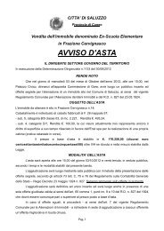 AVVISO D'ASTA - Comune di Saluzzo