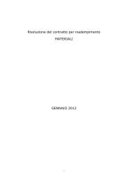 Risoluzione per inadempimento - Università Cattolica del Sacro Cuore