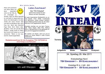 Ausgabe 10 vom 28.05.2011 gegen SV Eckelshausen - TSV Erksdorf