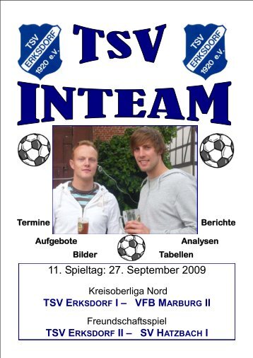 Ausgabe 2 vom 27.09.2009 gegen VfB Marburg II - TSV Erksdorf