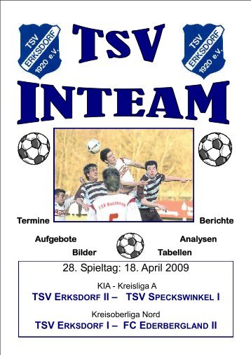 Ausgabe 8 vom 18.04.2009 gegen FC Ederbergland - TSV Erksdorf