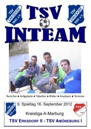 Ausgabe 3 vom 16.09.2012 TSV II - TSV Erksdorf