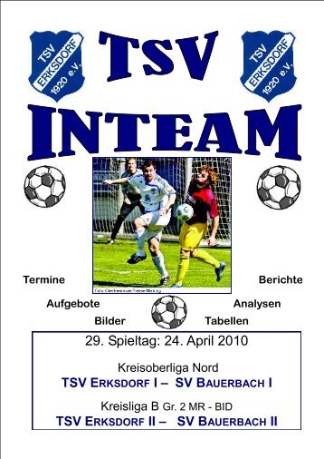 Ausgabe 9 vom 24.04.2010 gegen SV Bauerbach - TSV Erksdorf