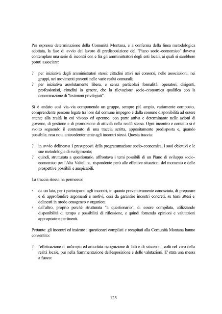 Piano pluriennale di sviluppo socio-economico della Comunità ...