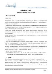 Lettera del Presidente - Abbanoa S.p.A.