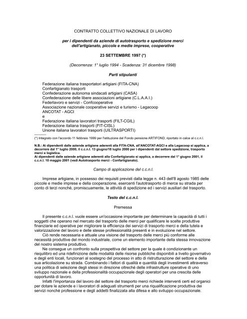 Autotrasporto - EBAC - Ente Bilaterale Artigianato Campania