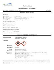 Fog Shield Sport MATERIAL SAFETY DATA ... - Bausch + Lomb