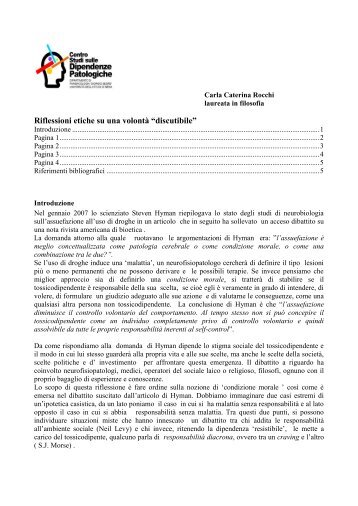 Riflessioni etiche su una volontà “discutibile” - InSostanza