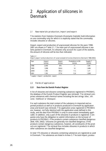 Siloxanes - Consumption, Toxicity and Alternatives - Miljøstyrelsen