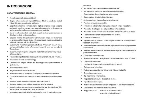 Manuale d'uso Tech Memo - Telecom Italia