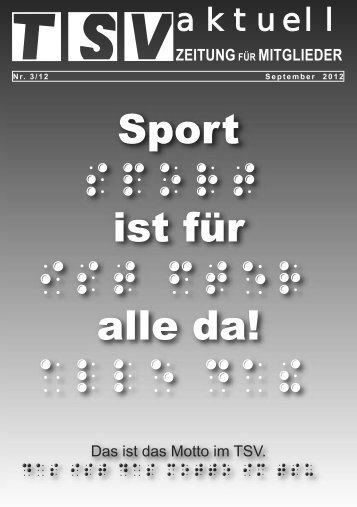 Sport SPORT ist für IST FUER alle da! ALLE DA! - TSV Ginnheim