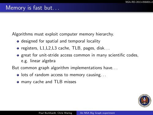 An NSA Big Graph experiment Paul Burkhardt, Chris Waring May 20, 2013