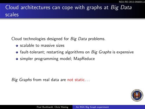 An NSA Big Graph experiment Paul Burkhardt, Chris Waring May 20, 2013