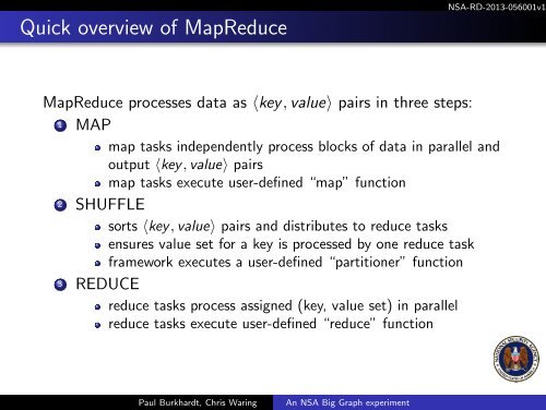 An NSA Big Graph experiment Paul Burkhardt, Chris Waring May 20, 2013