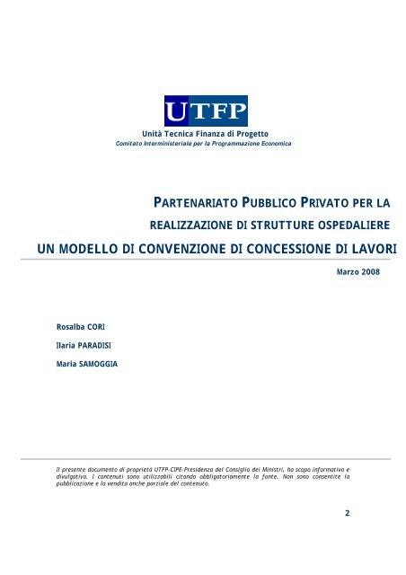 un modello di convenzione di concessione di lavori - UTFP