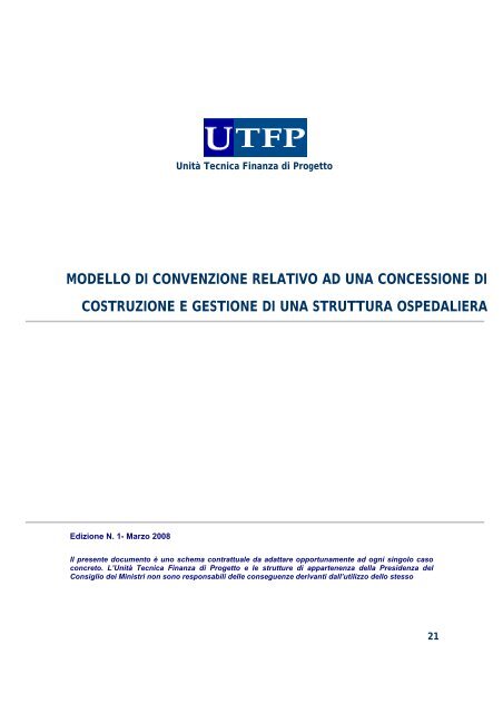 un modello di convenzione di concessione di lavori - UTFP