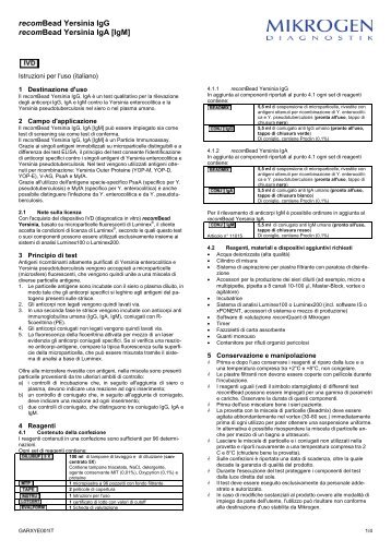 recomBead Yersinia IgG recomBead Yersinia IgA [IgM] - Mikrogen