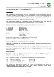 TSV Grabenstetten 1913 e.V. Jahresbericht des 1.Vorsitzenden 2007