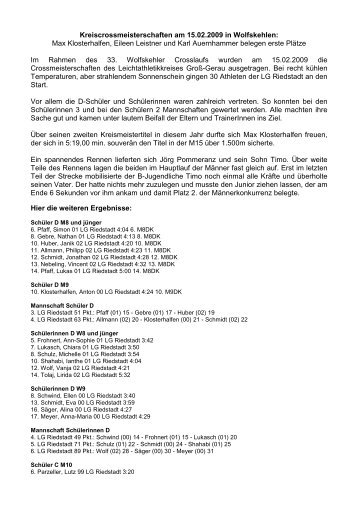 Pressebericht Kreiscrossmeisterschaften in Wolfskehlen:Max ...