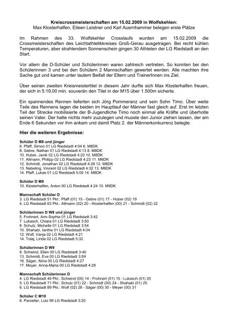 Pressebericht Kreiscrossmeisterschaften in Wolfskehlen:Max ...