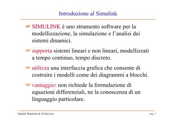 S-function - Dipartimento di Sistemi e Informatica