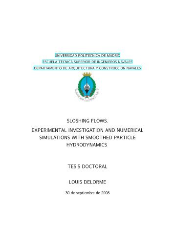 sloshing flows. experimental investigation and numerical ...