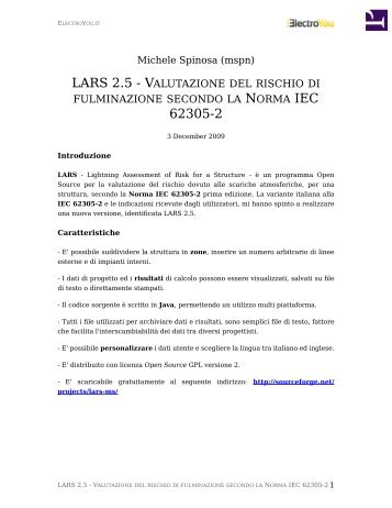 lars 2.5 - valutazione del rischio di fulminazione ... - ElectroYou