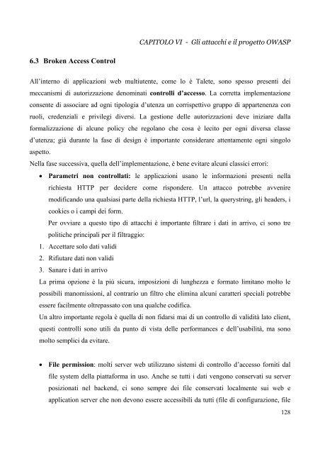 analisi e gestione della sicurezza di una complessa applicazione ...